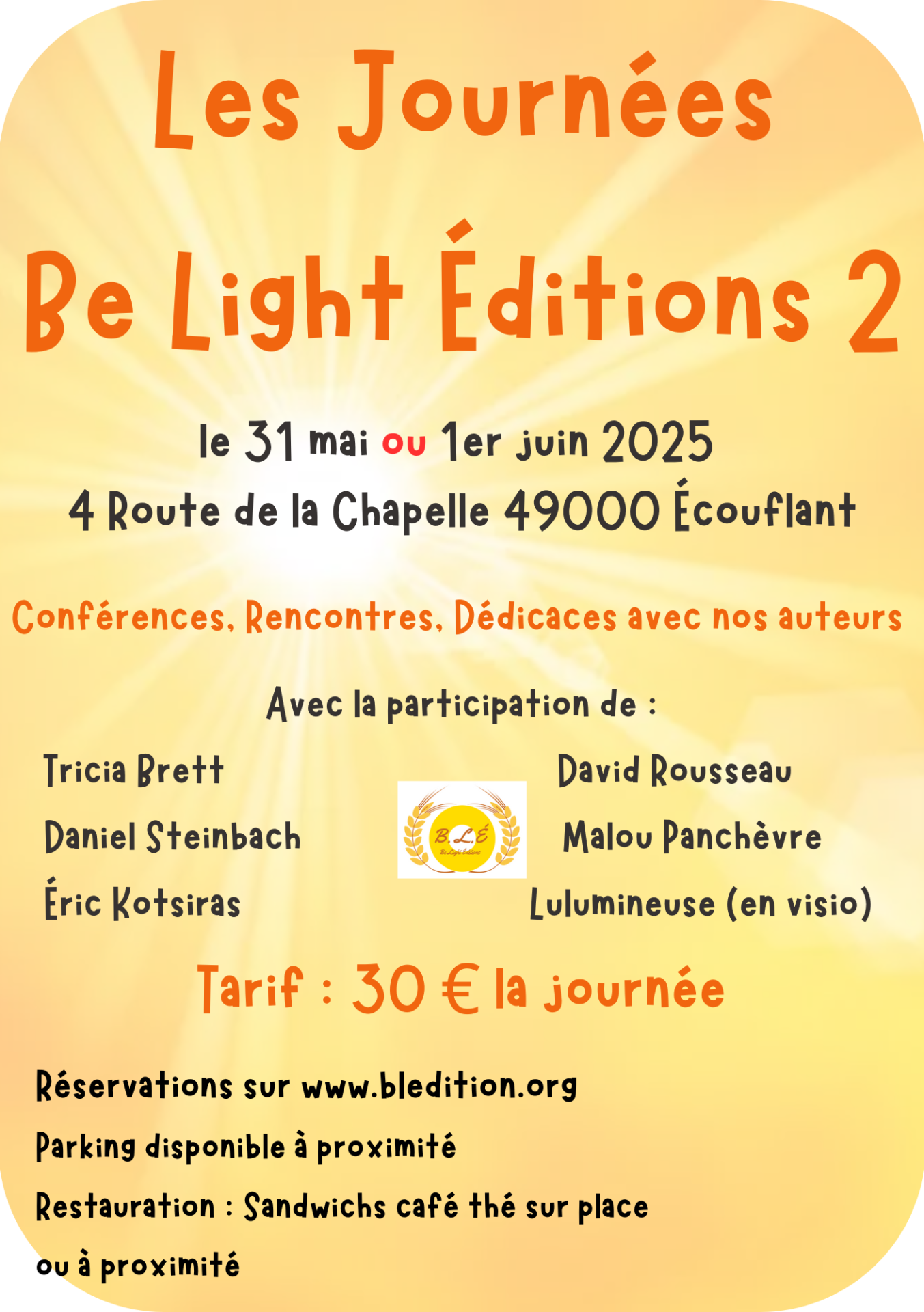 Les journees be light editions 2 affiche 1